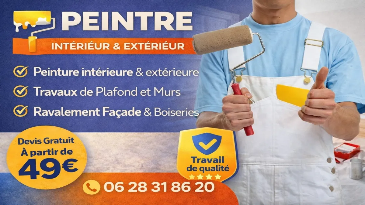 Peintre en bâtiment à Simiane-collongue pour travaux de peinture intérieure et extérieure professionnelle